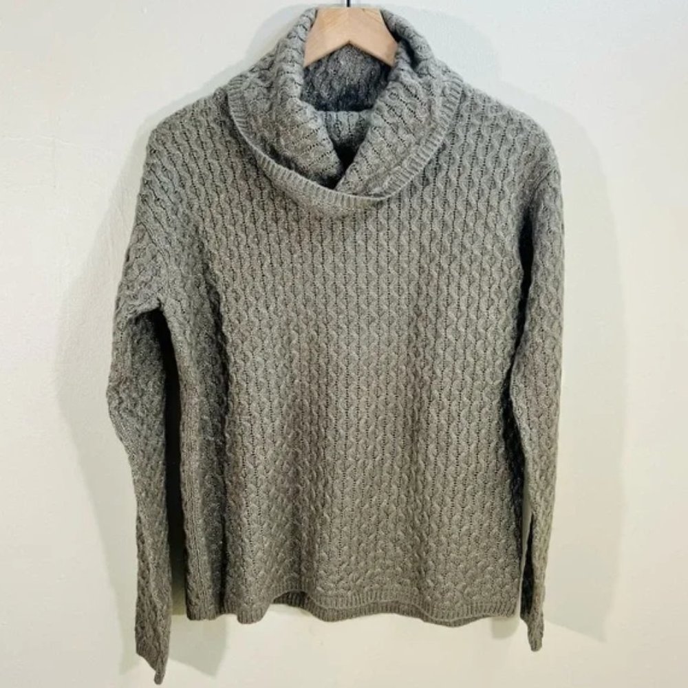 Sonoma Warm + Cozy Honeycomb Knit Turtleneck Pullover Fall Sweater Neutral Taupe